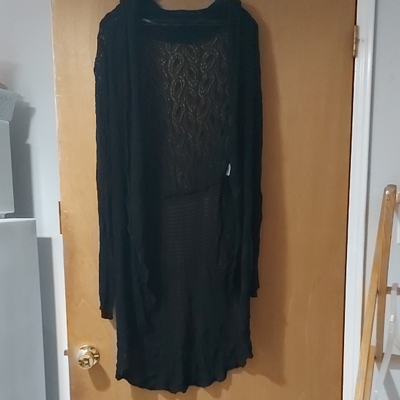 Belldini Sweaters - Belldini. Size M. Black Sheer Long Cardigan/Shrug